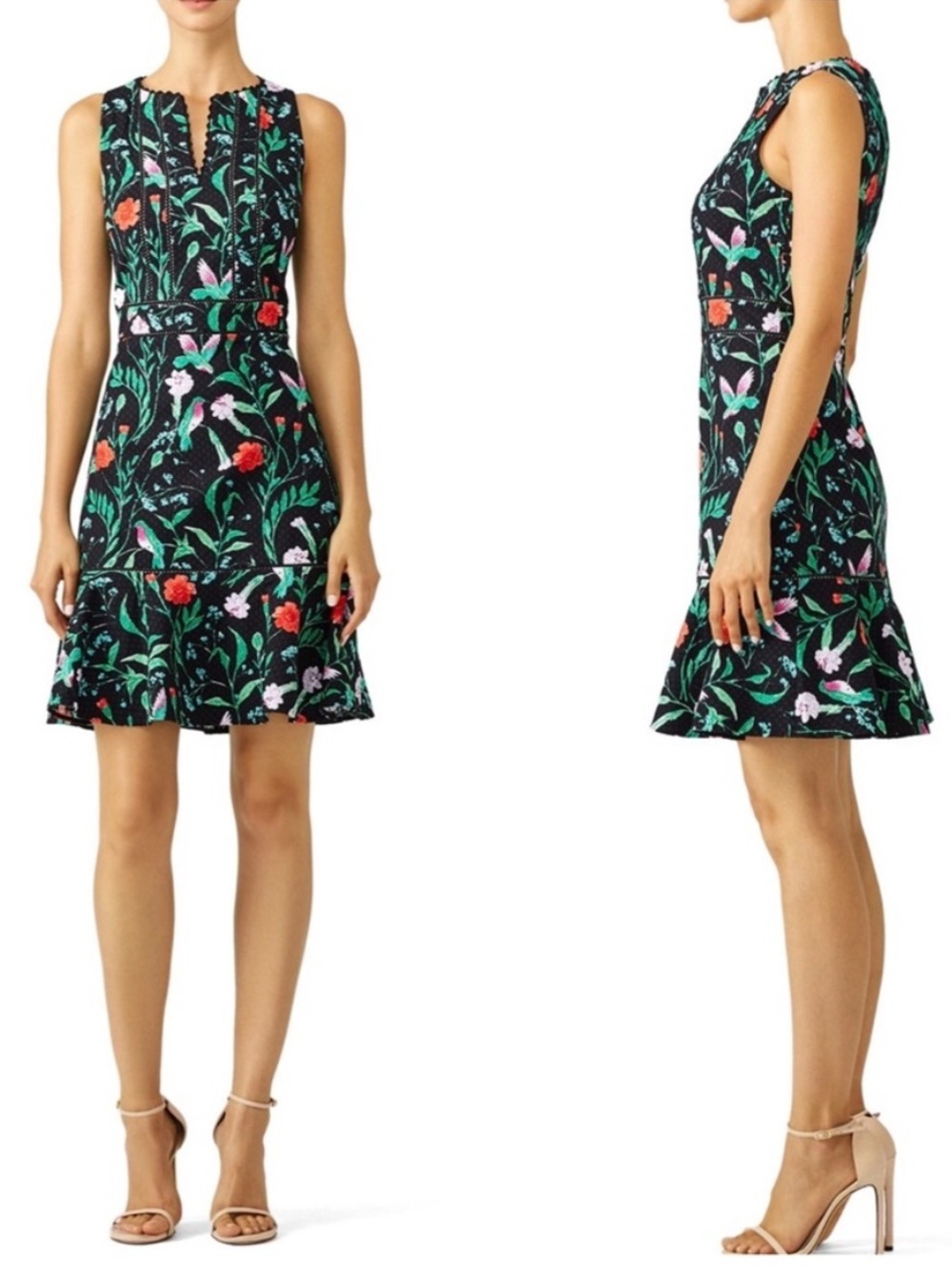 Kate Spade Jardin Tile Jacquard Floral Fit n’ Flare Dress Sz 6